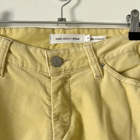 Isabel Marant Etoile Light Yellow Corduroy Pant in size 40 / US 8 - Picture 2 of 6